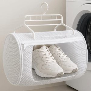 Sneaker Shoes Laundry Washing Bag Padded Mesh Net Cleaning Pouch Dry Rack Hanger Organizer For Washing Machine