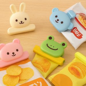 20 Cute Animal Plastic Snack Bag Clips Assorted Colors Cartoon Food Sealing Clamps For Kitchen Party Favor Favors