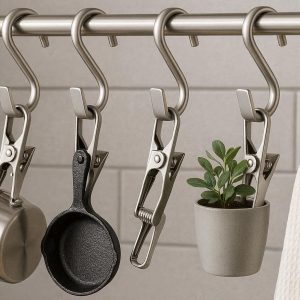 26 Stainless Steel S Hooks Heavy Duty Metal Hanging Clamps For Kitchen Pot Pan Plant Towel Closet Clothes
